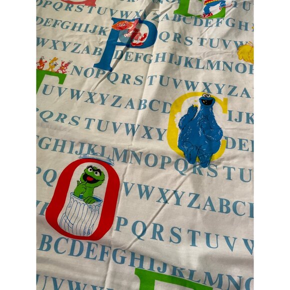 Vintage Sesame Street Alphabet Twin Flat Sheet Stevens USA Cutter Crafts Tastema - Picture 4 of 10